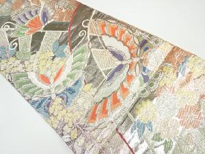 リサイクル　佐賀錦　蝶の舞模様織り出し袋帯